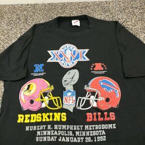 Vintage 1992 Washington Redskins Buffalo Bills Super Bowl XXVI Shirt Mens Large